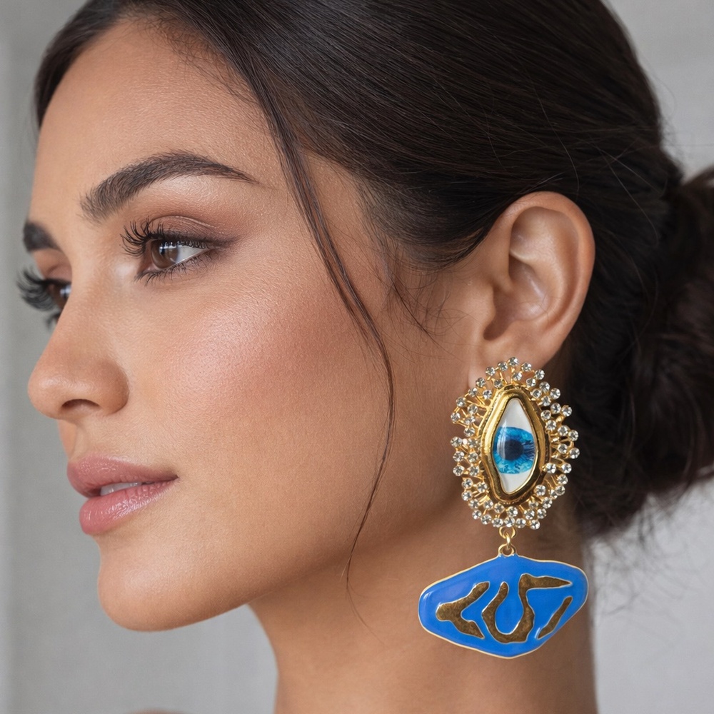 Evil eye earrings